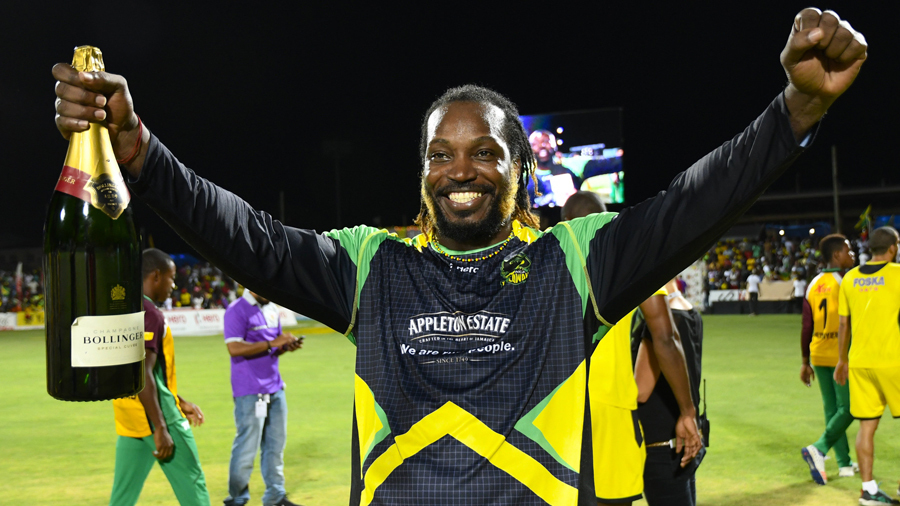 Chris Gayle is Celebrating Victory of Tallawahas