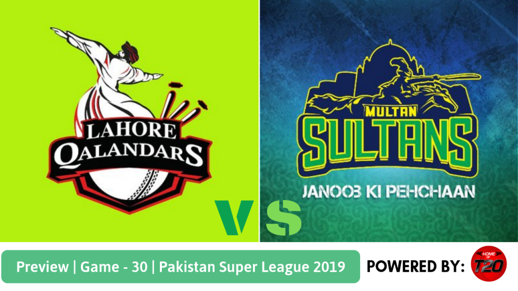 Pakistan Super League 2019 Match 30 Lahore Qalandars vs Multan Sultans