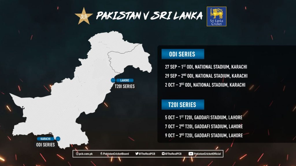 Pakistan to host 3 ODIs and 3 T20Is against Sri Lanka at home