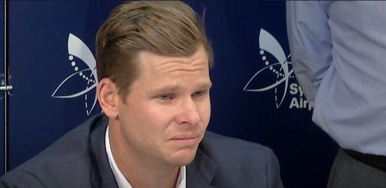 Cricketers reactions of smith presser