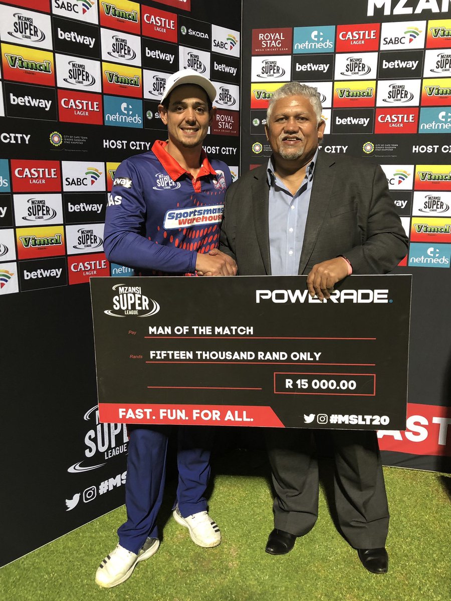 De Kock smashes 93 to put Blitz into play-offs