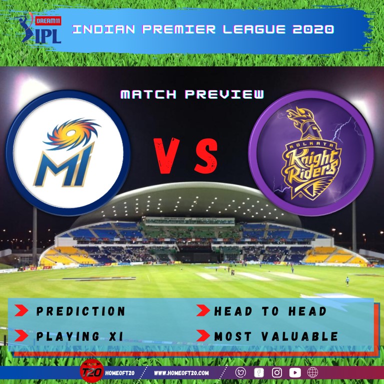 IPL 2020 Match 5 Kolkata Knight Riders vs Mumbai Indians