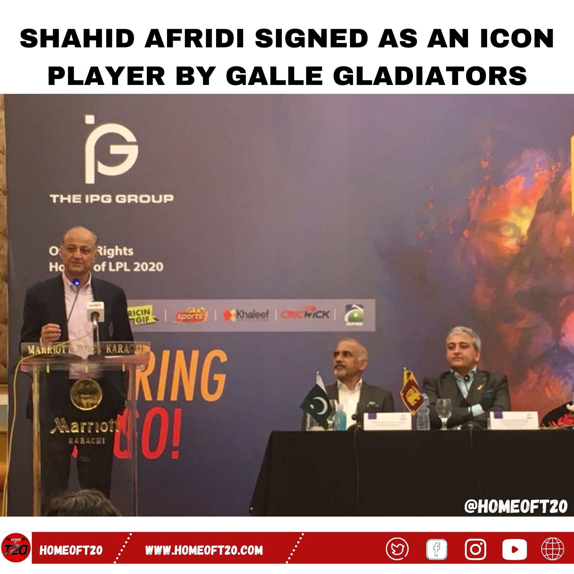 Shahid Afridi signed as an icon player by Galle Gladiators