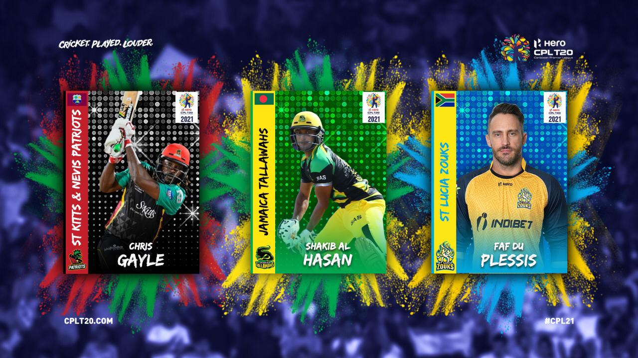 Gayle, Shakib and Du Plessis return to Hero CPL