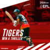 Tigers overcame Warriors by 2 wickets in a last-over thriller