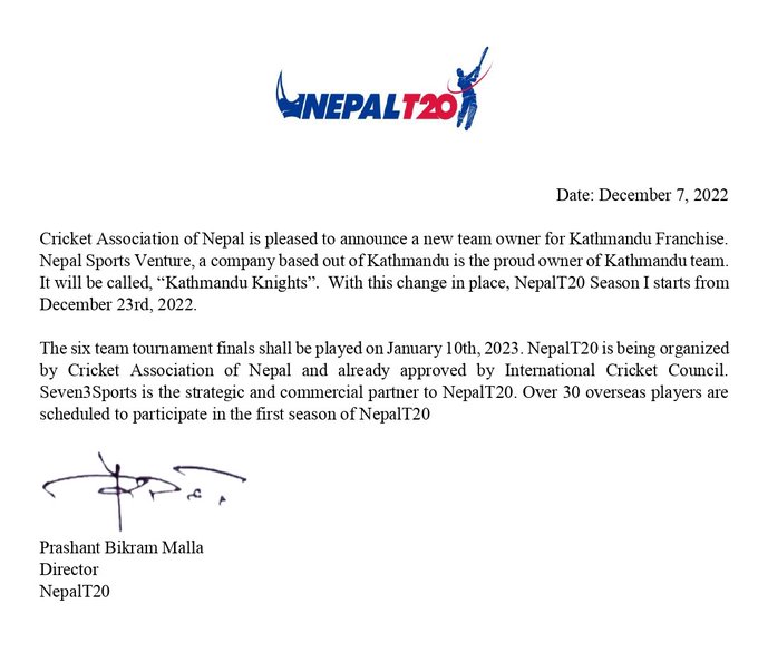 Nepal T20 League Press Release