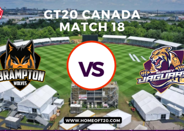 GT20 Canada Match 18, Brampton Wolves vs Surrey Jaguars Match Preview, Pitch Report, Weather Report, Predicted XI, Fantasy Tips, and Live Streaming Details