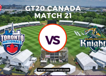 GT20 Canada Match 21, Toronto Nationals vs Vancouver Knights Match Preview, Pitch Report, Weather Report, Predicted XI, Fantasy Tips, and Live Streaming Details