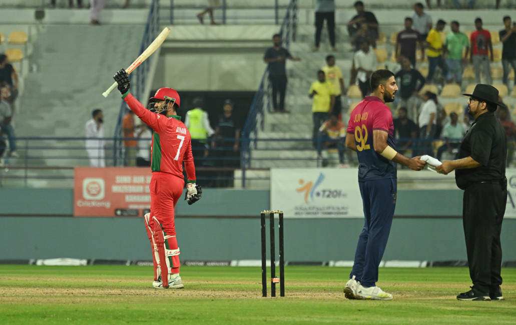 Ayaan Khan celebrates his half-century in the final