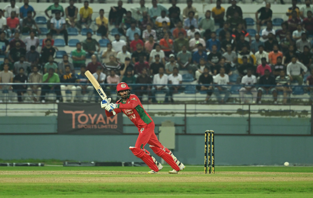 Aqib Ilyas plays a shot during the final match