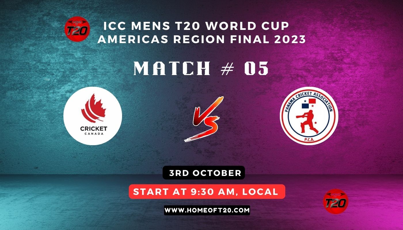 ICC Men’s T20 World Cup Americas Region Final 2023 Match 5, Canada vs Panama Islands Match Preview, Pitch Report, Weather Report, Predicted XI, Fantasy Tips, and Live Streaming Details