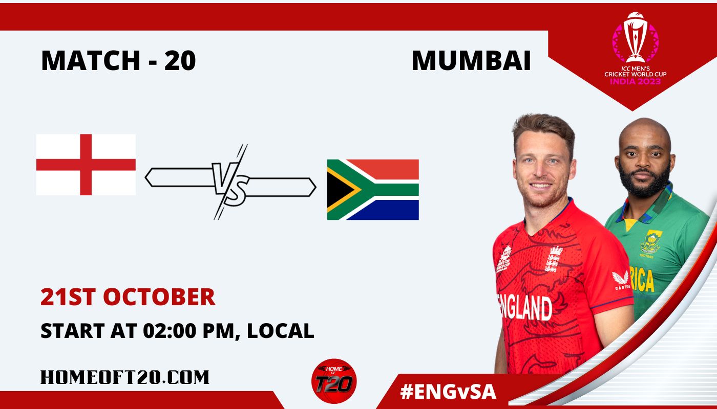 ICC Men’s ODI World Cup 2023 Match 20, England vs South Africa Match Preview, Pitch Report, Weather Report, Predicted XI, Fantasy Tips, and Live Streaming Details
