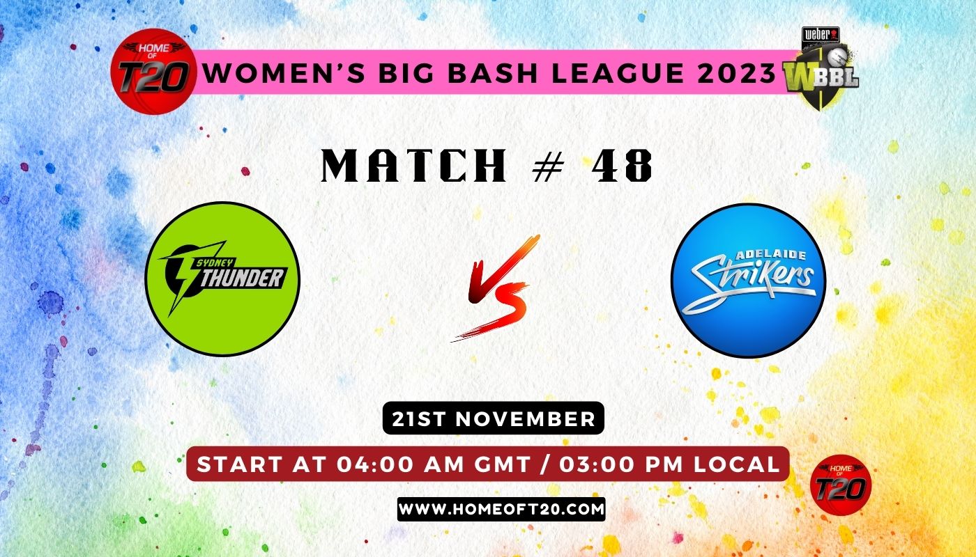 WBBL 2023 Match 48, Sydney Thunder-W vs Adelaide Striker-W Match Preview, Pitch Report, Weather Report, Predicted XI, Fantasy Tips, and Live Streaming Details