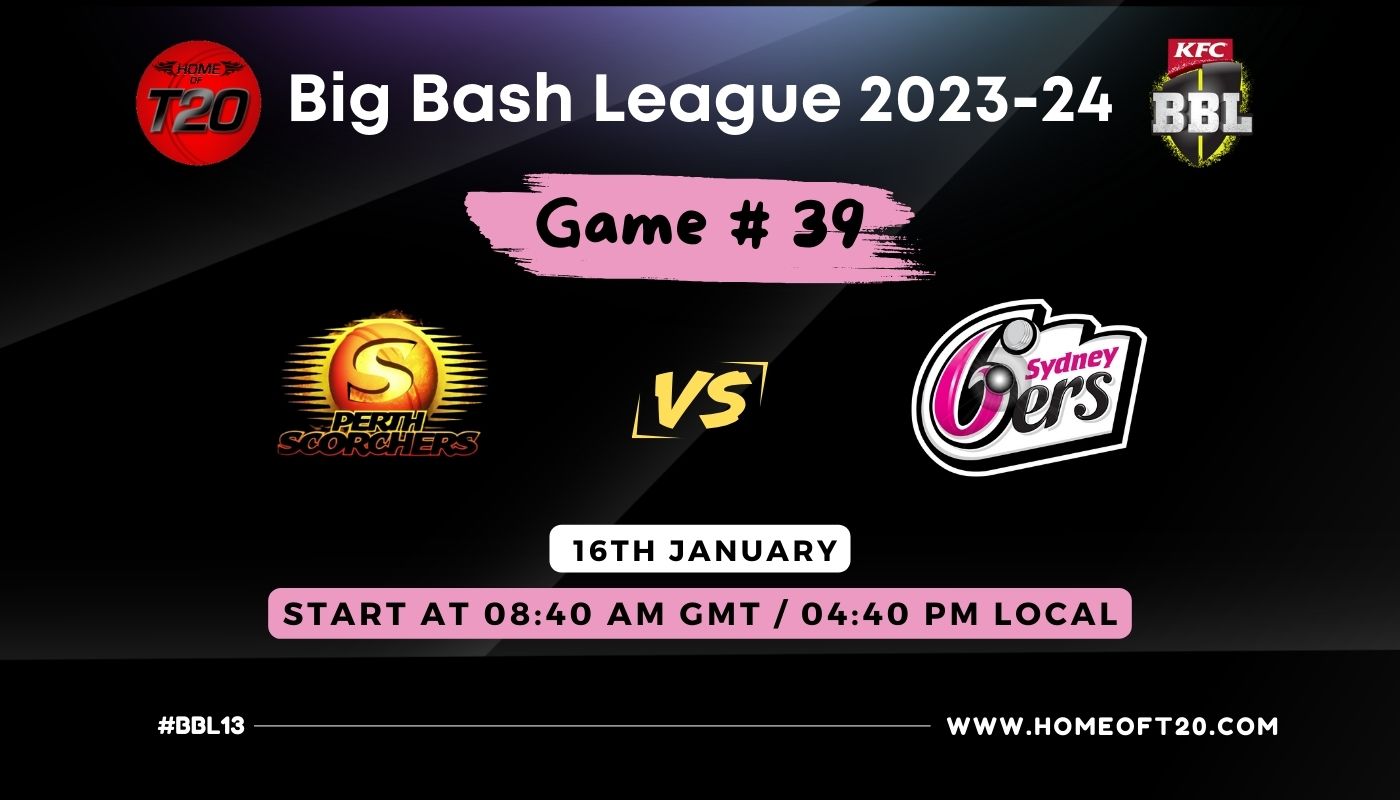 BBL 2024 Match 39, Perth Scorchers vs Sydney Sixers Match Preview, Pitch Report, Weather Report, Predicted XI, Fantasy Tips, and Live Streaming Details