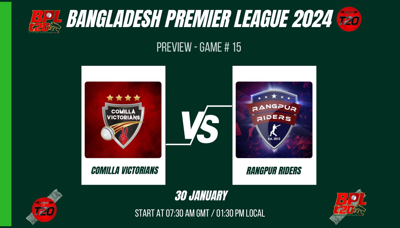 BPL 2024 Match 15, Sylhet Strikers vs Comilla Victorians vs Rangpur Riders Preview, Pitch Report, Weather Report, Predicted XI, Fantasy Tips, and Live Streaming Details