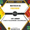 SA20 2024 Match 25, Joburg Super Kings vs Sunrisers Eastern Cape Match Preview, Pitch Report, Weather Report, Predicted XI, Fantasy Tips, and Live Streaming Details