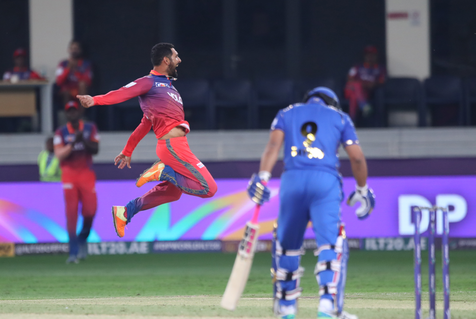 Dubai Capitals Crush MI Emirates with Glowing Batting & Bowling