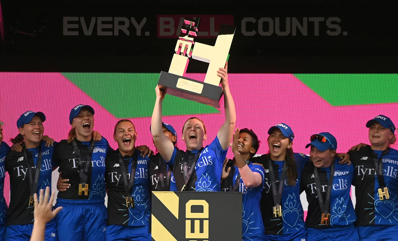 It was an absolute thriller at Lord's, London, as the London Spirit Women sealed their first-ever title in the competition of The Hundred Women's Competition. Welsh Fire Women were at the receiving end on that night as they were beaten by four wickets with two balls to spare. They chased Spirit in a meek target of 116, getting back from early stutters, as Georgia Redmayne struck a calm 34 off 32 balls, for the same award of Player of the Match. Welsh Fire could not quite gain momentum, having batted first, losing vital wickets regularly. Captain Tammy Beaumont scored 21 off 16, and Hayley Matthews added 22 off 26 as the aggressive anchors of the innings before Jess Jonassen's crucial 54 off 41 balls boosted them to a competitive 115/8. The efforts of Jonassen went in vain, as the team could not accelerate against the Spirit's bowling attack, led by Sarah Glenn and Eva Gray, who picked up two wickets each and kept the scoring really tight. The chase was unsteady from the start as London Spirit lost captain Meg Lanning for just 4, bowled by Shabnim Ismail, who was the pick of the Fire's bowlers with 3 for 24. Redmayne held it all together with Cordelia Griffith, though when Ismail struck to have Knight and Danielle Gibson bowled in the space of two runs, the balance was only just tipped in London's favour. The tension mounted with Spirit requiring 12 from the last 10 balls, which Deepti Sharma did, holding her nerves, to guide Spirit home with a boundary in the penultimate over. "This win is a massive milestone for Heather Knight, who now gets another trophy added to her illustrious career. Seven years after winning a Women's World Cup at this very same venue, Knight now lifted The Hundred Trophy for London Spirit; a moment that goes in history for the Lord's-based side," informed The Hundred. Annabel Sutherland, whose side exited the competition in the league stage, was named Player of the Series for her all-round brilliance, wherein she scored 212 runs and scalped 10 wickets.